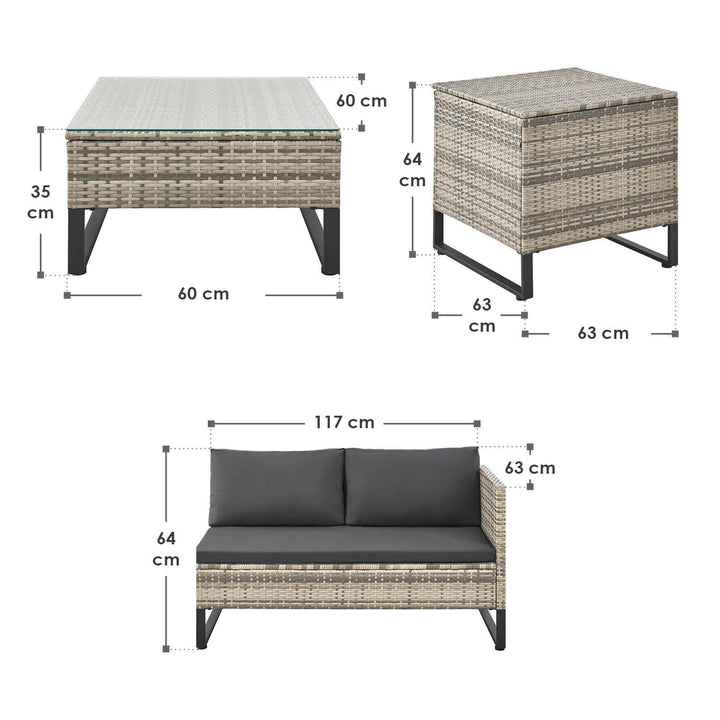 Modulare Polyrattan Lounge Santorini