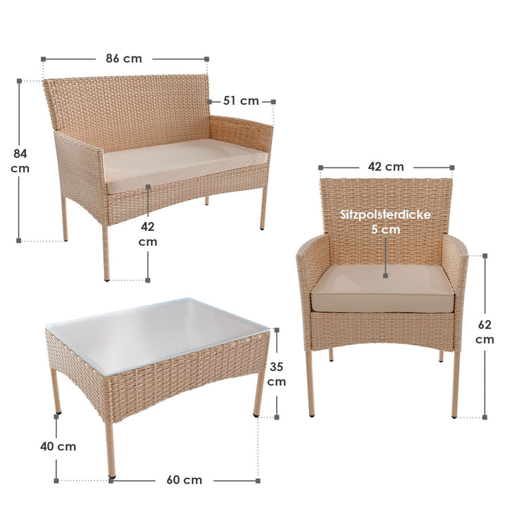 Polyrattan Sitzgruppe Fort Myers