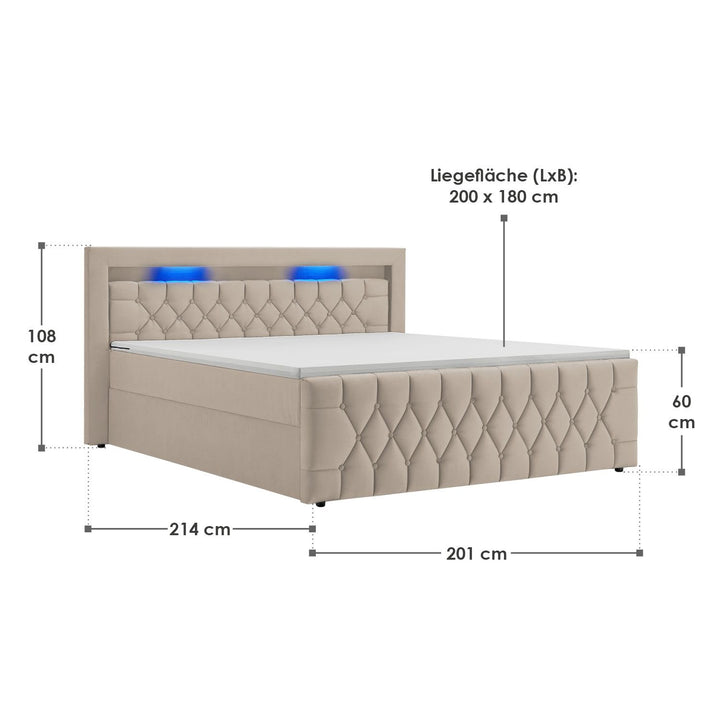 Boxspringbett Leona - Samt