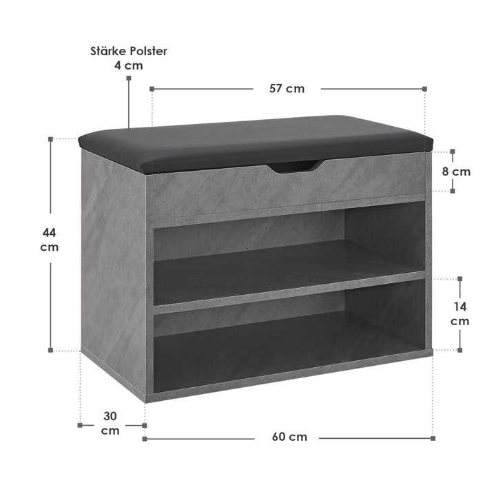 Schuhregal aus Holz 60 x 30 x 44 cm