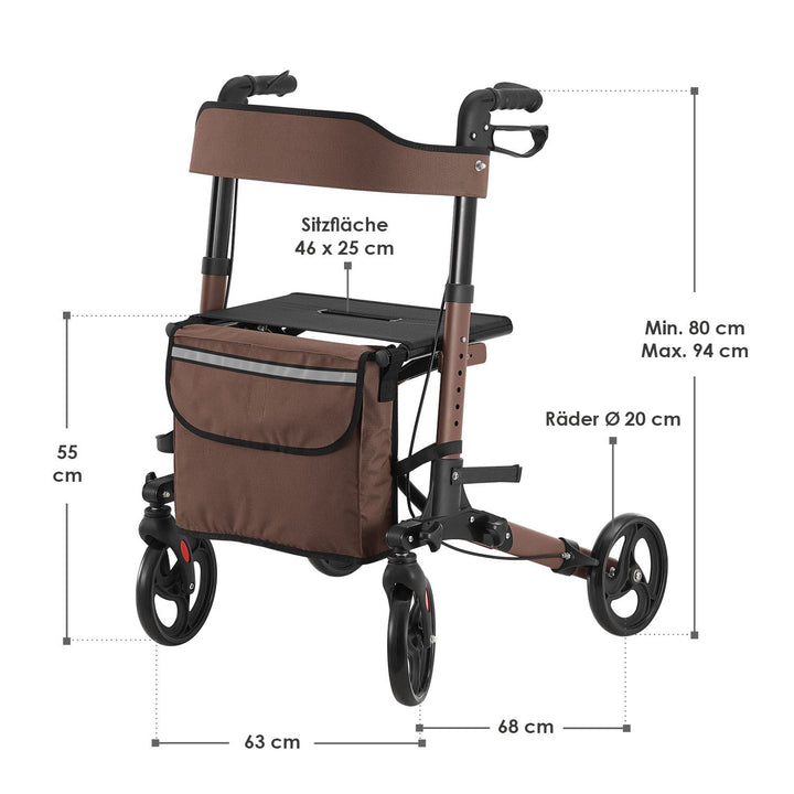 Aluminium Rollator Vital mit Sitz