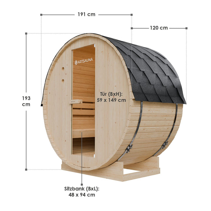 Fasssauna Spitzbergen mit Saunaofen