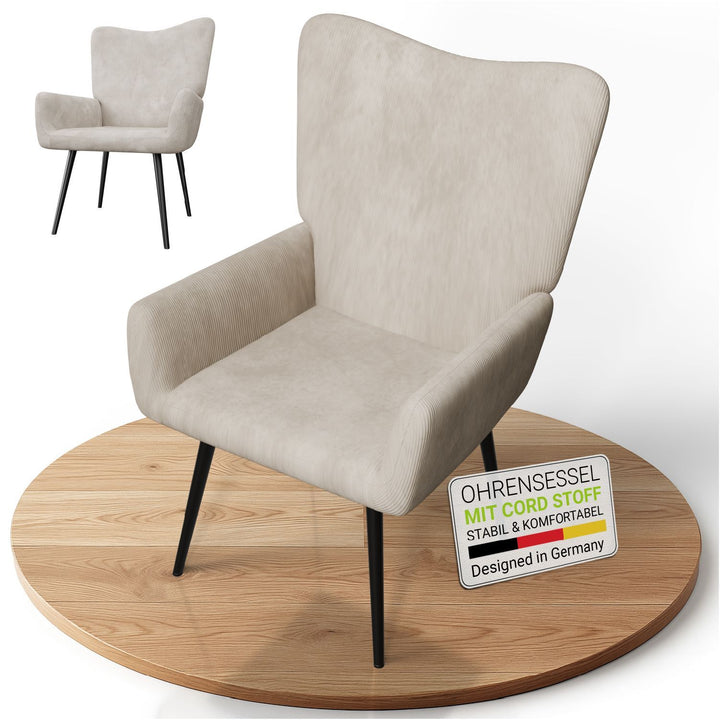 Ohrensessel mit optionalem Hocker Odense