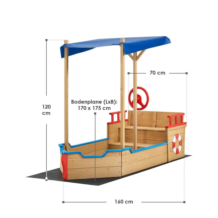 Sandkasten Käpt’n Pit - Piratenschiff Boot aus Holz