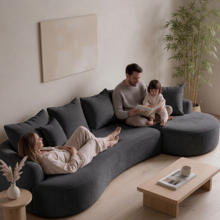 Sofa Tirano mit Ottomane & Dekokissen