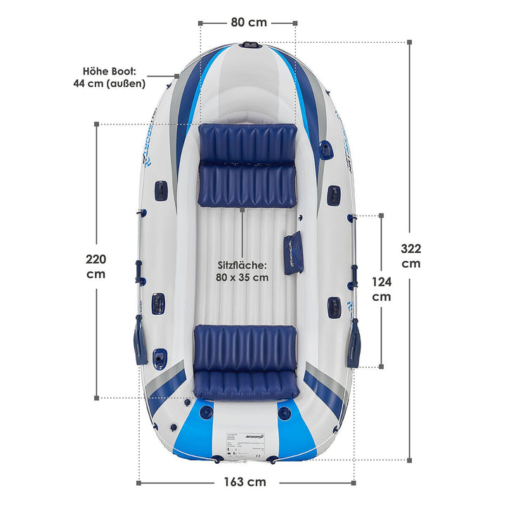 Schlauchboot Paddelboot mit zwei Sitzbänken - 3,22 m