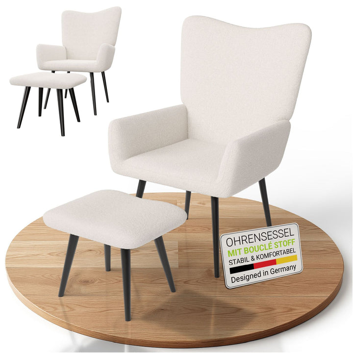 Ohrensessel mit optionalem Hocker Odense