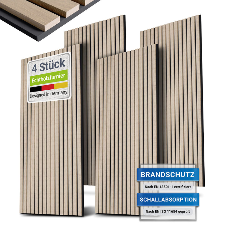 Akustikpaneele Holzoptik 4er Set