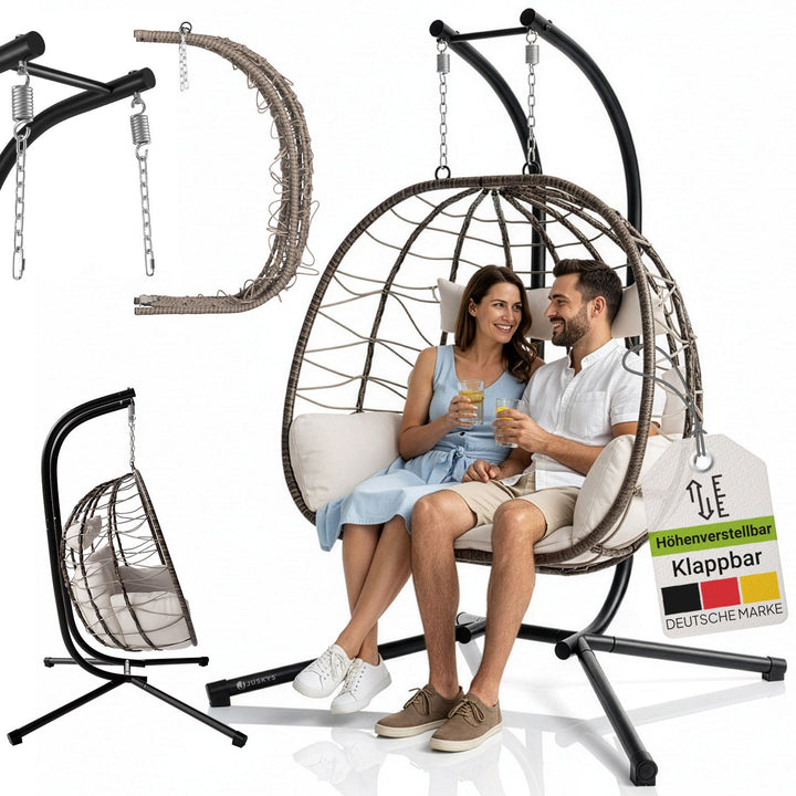 Polyrattan Doppelhängesessel Aria