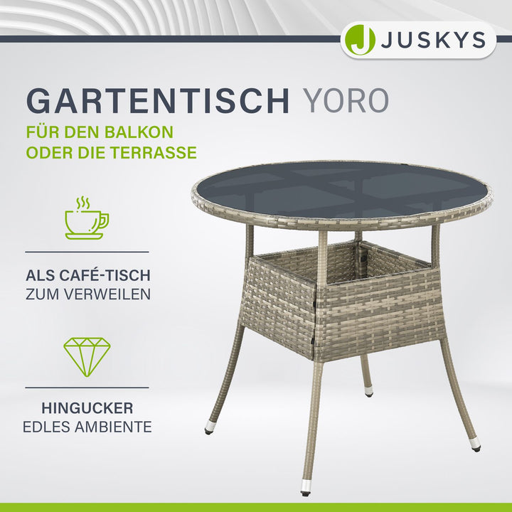 Runder Polyrattan Gartentisch Yoro