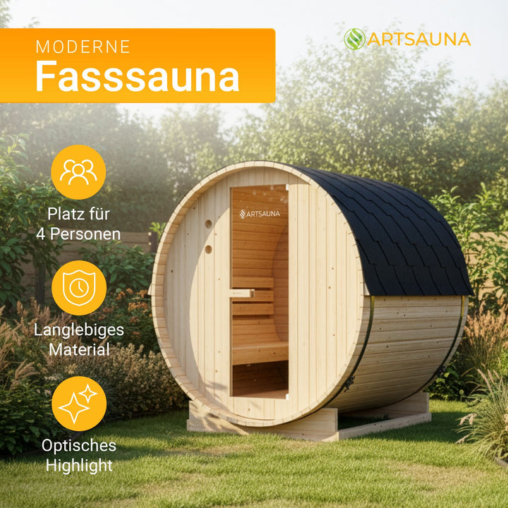 Fasssauna Spitzbergen mit Saunaofen