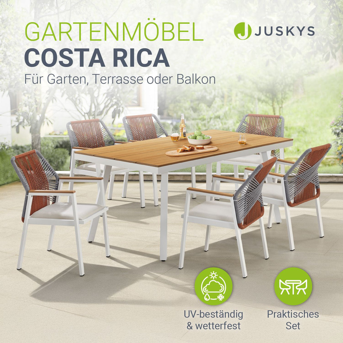 Premium Gartenmöbel Set für 6 Personen Costa Rica