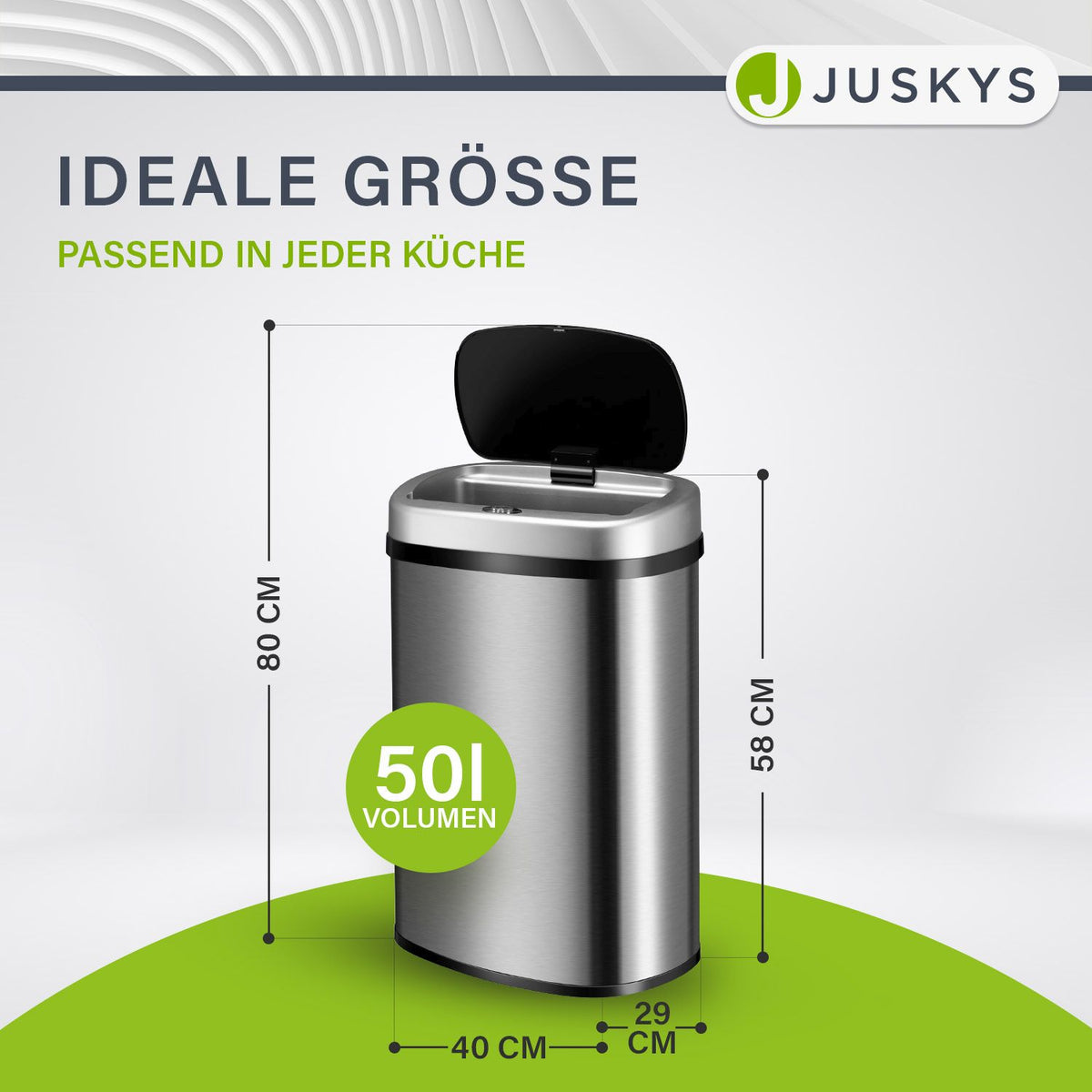 Mülleimer mit Sensor 50 L rechteckig & hygienisch