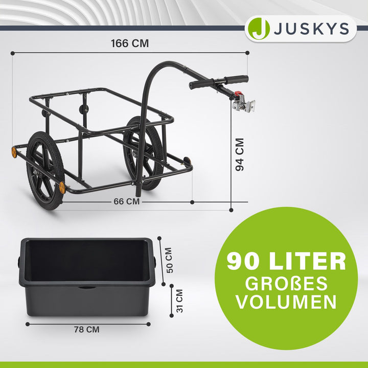 fahrradanhänger mit 90 liter kunststoffwanne inkl kupplung Transportanhänger / Fahrradanhänger 90 Liter