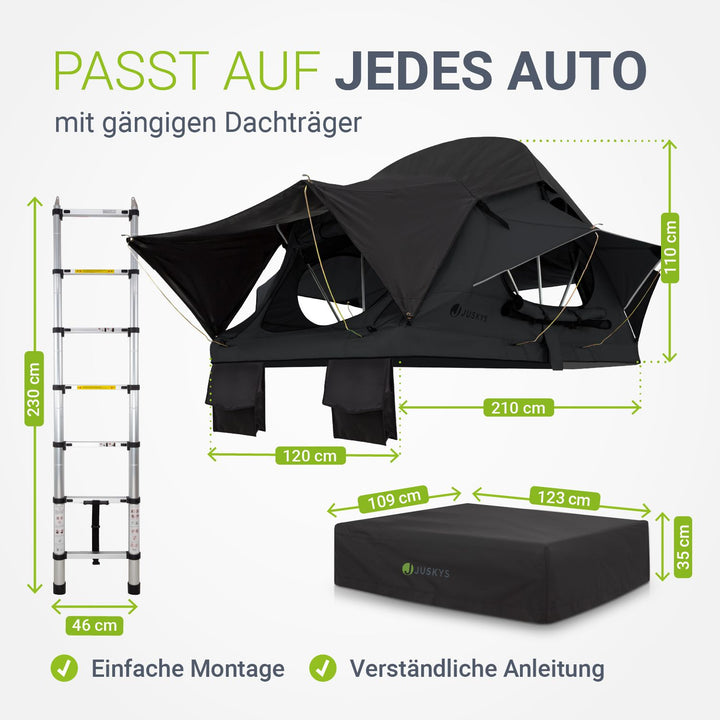 Dachzelt Lago für 2-3 Personen