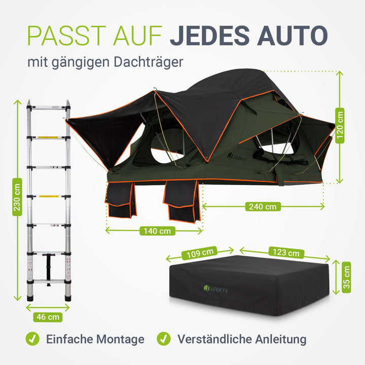 Dachzelt Lago für 2-3 Personen