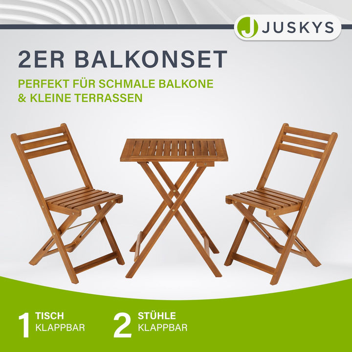 Balkonmöbel Set Bala aus Akazienholz, klappbar