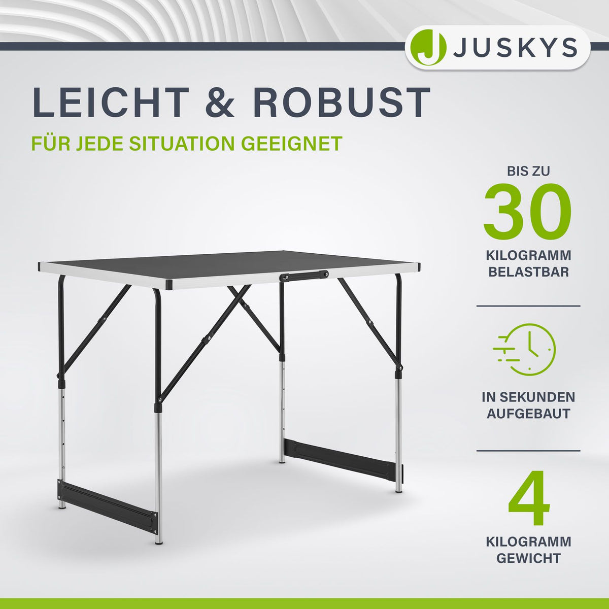 Alu Multifunktionstisch 3er Set klappbar 100x60 cm