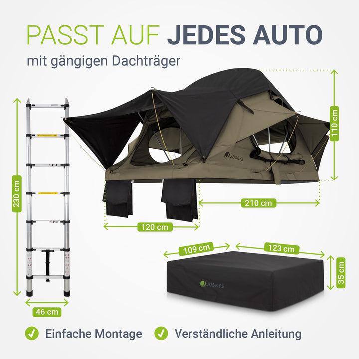 Dachzelt Lago für 2-3 Personen