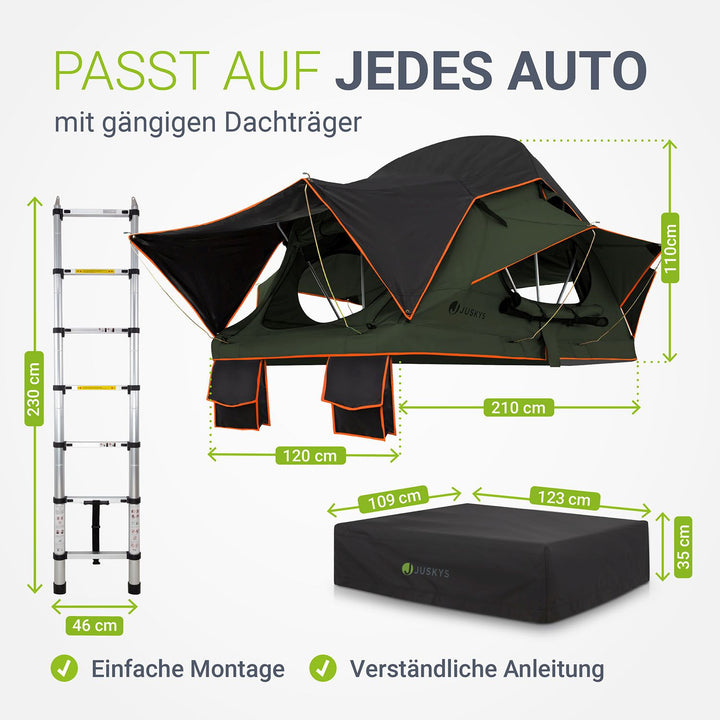 Dachzelt Lago für 2-3 Personen