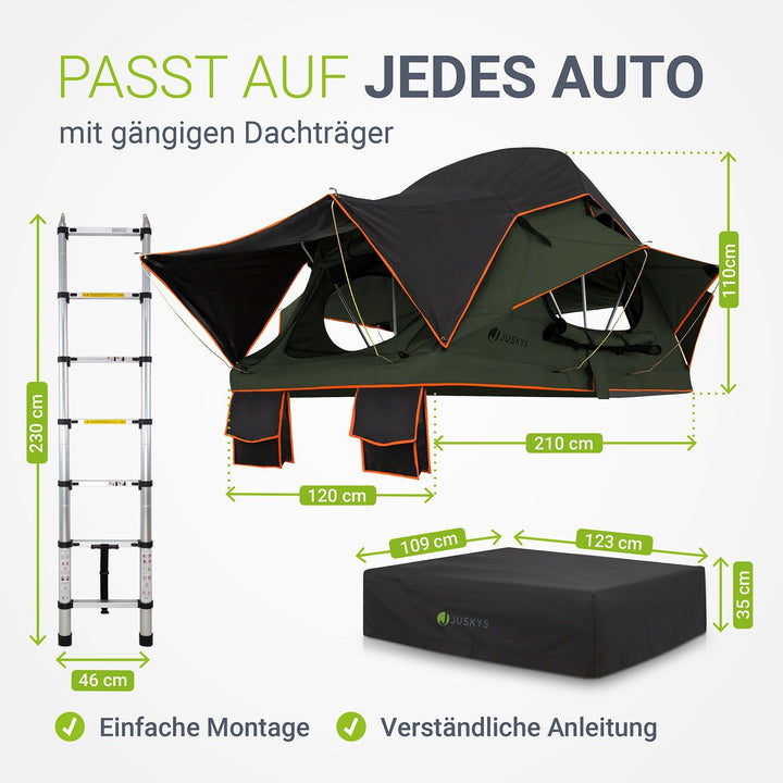 Dachzelt Lago für 2-3 Personen