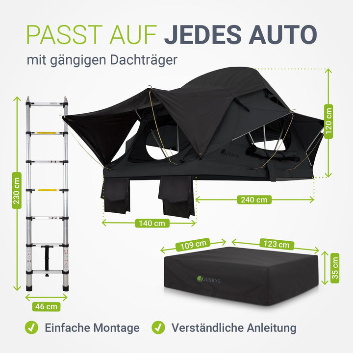 Dachzelt Lago für 2-3 Personen