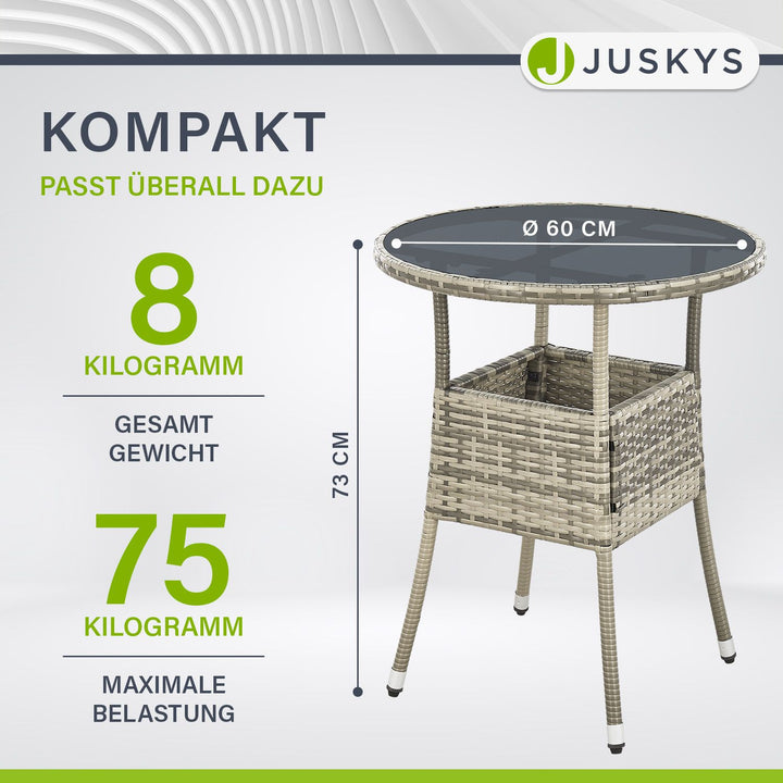 Runder Polyrattan Gartentisch Yoro