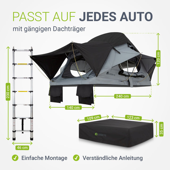 Dachzelt Lago für 2-3 Personen