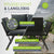 Polyrattan Multifunktionsbank Calvia Schwarz/Grau/Creme