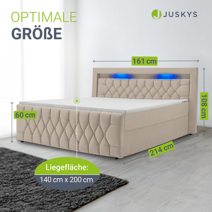 Boxspringbett Leona - Samt