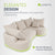 Sofa Tirano mit Ottomane & Dekokissen