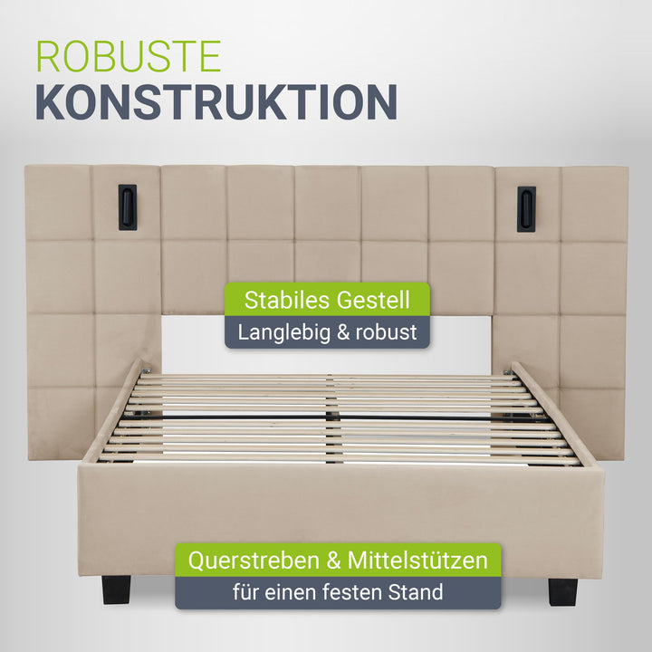 Samt Polsterbett Luzano