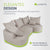 Sofa Tirano mit Ottomane & Dekokissen
