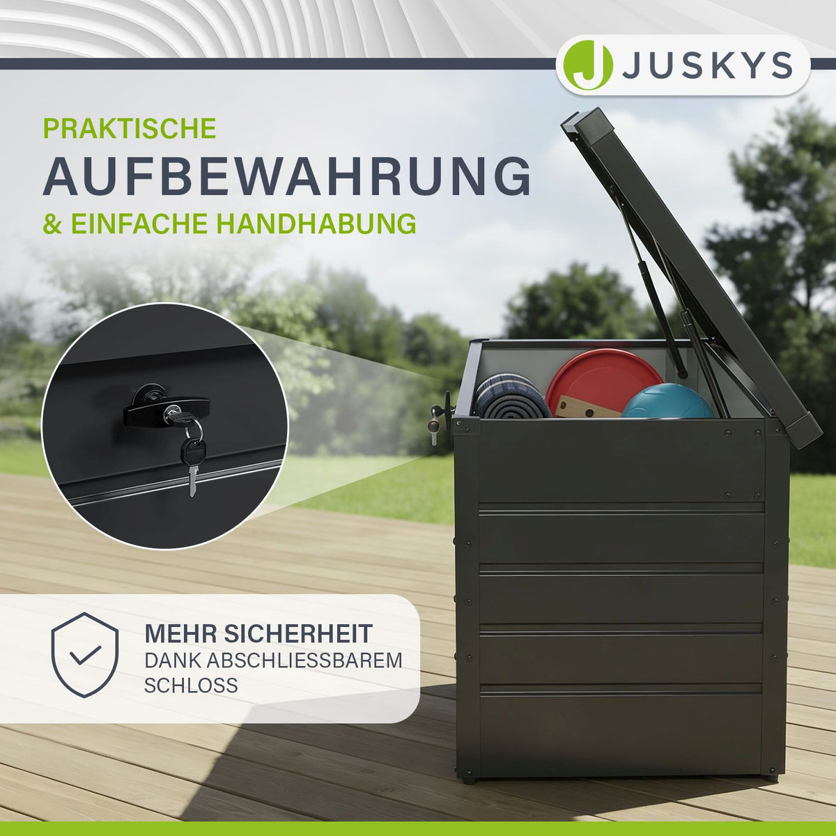 Metall Auflagenbox Limani abschließbar & wetterfest