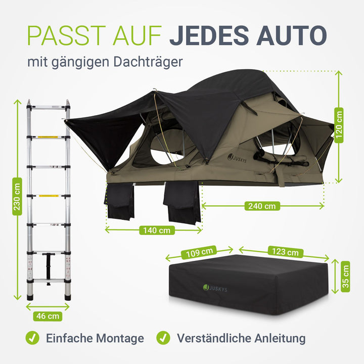 Dachzelt Lago für 2-3 Personen