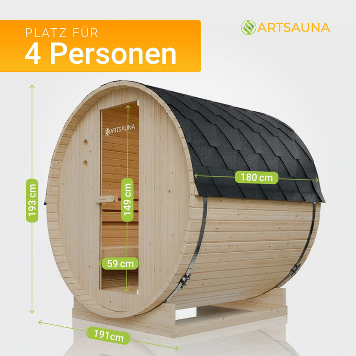 Fasssauna Spitzbergen mit Saunaofen