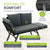 Polyrattan Multifunktionsbank Calvia Schwarz/Grau/Creme