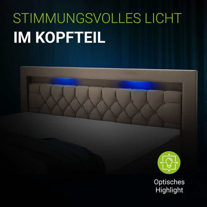Boxspringbett Leona - Samt