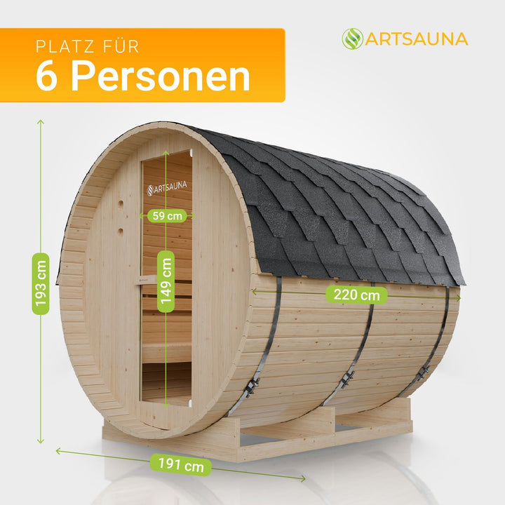 Fasssauna Spitzbergen mit Saunaofen