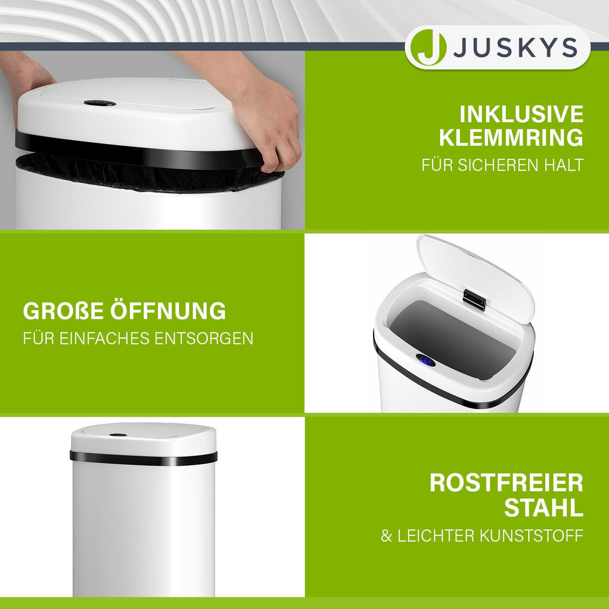 Rechteckiger Mülleimer mit Sensor