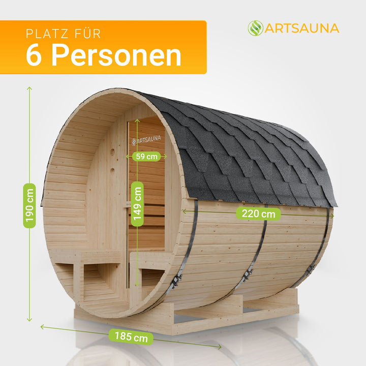 Fasssauna Spitzbergen mit Saunaofen