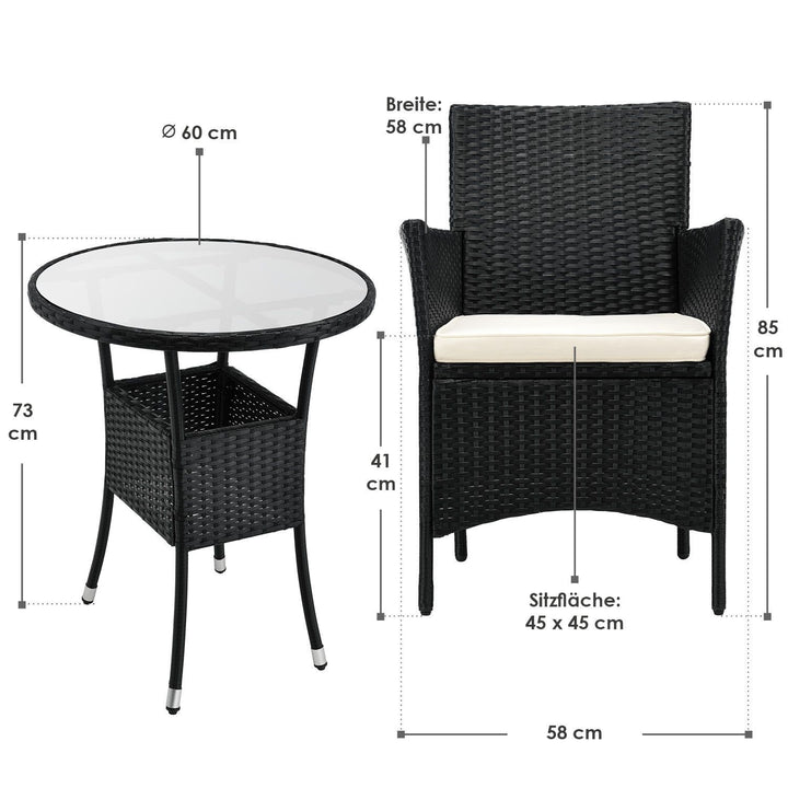 Polyrattan Balkon Set Bayamo