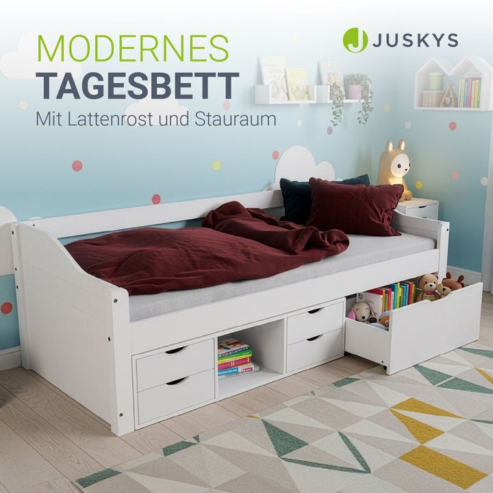 bett 90x200 mit aufbewahrung Funktionsbett Nalu 90x200 cm in Weiß kaufen