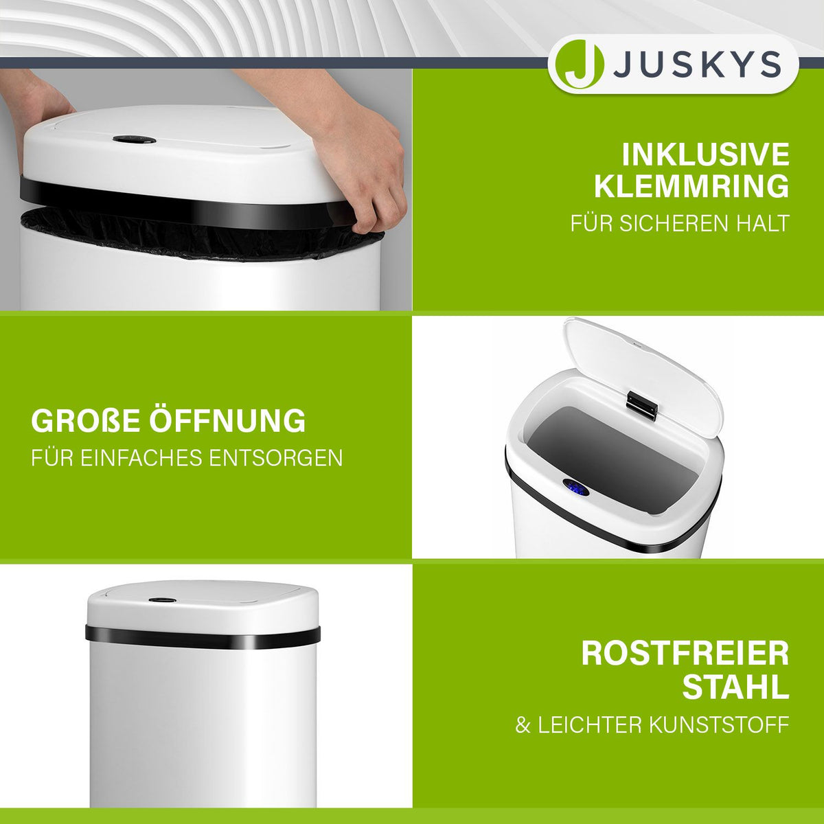 Mülleimer mit Sensor 50 L rechteckig & hygienisch
