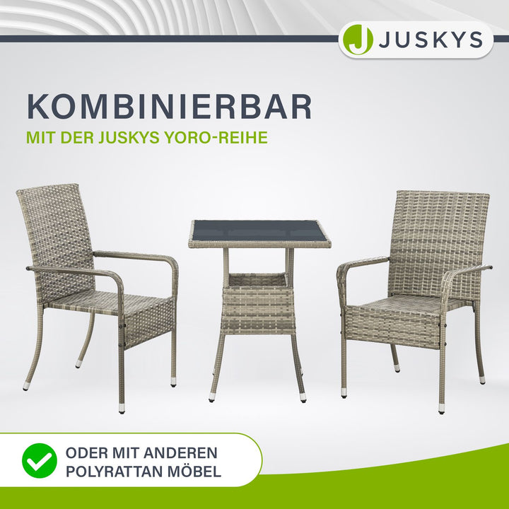 Eckiger Polyrattan Gartentisch Yoro