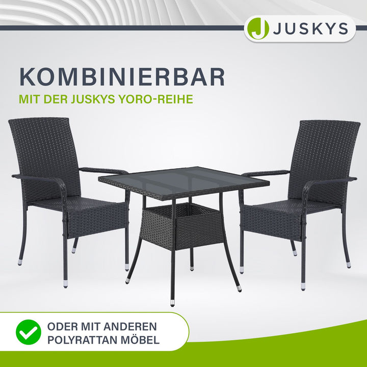 Eckiger Polyrattan Gartentisch Yoro