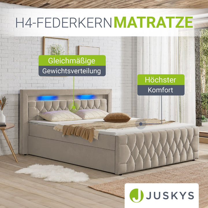 Boxspringbett Leona - Samt