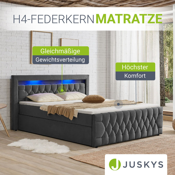 Boxspringbett Leona - Samt