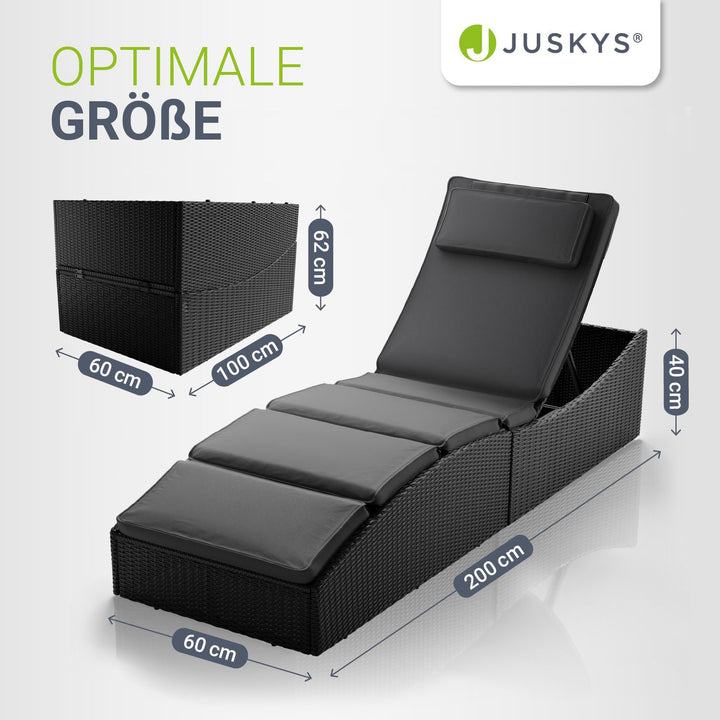 Faltbare Polyrattan Sonnenliege Lamia verstellbar
