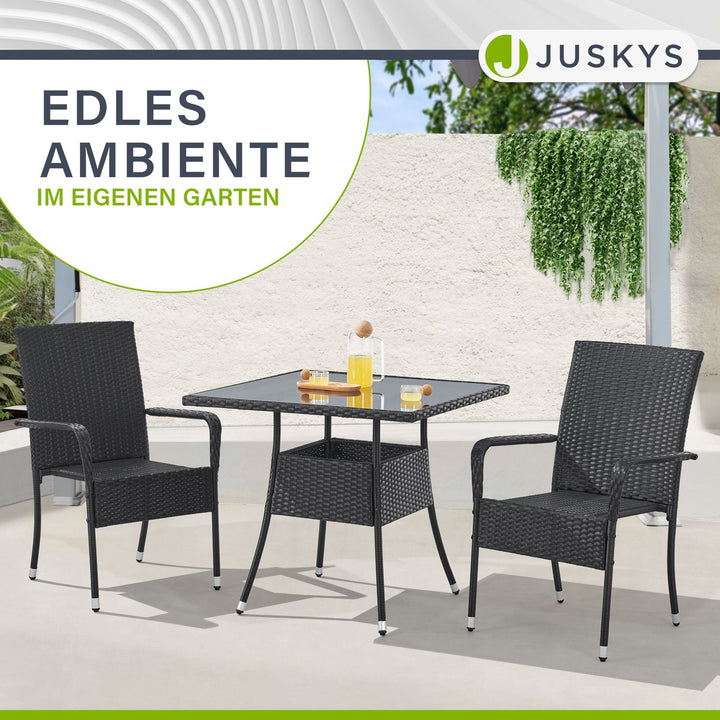 Eckiger Polyrattan Gartentisch Yoro